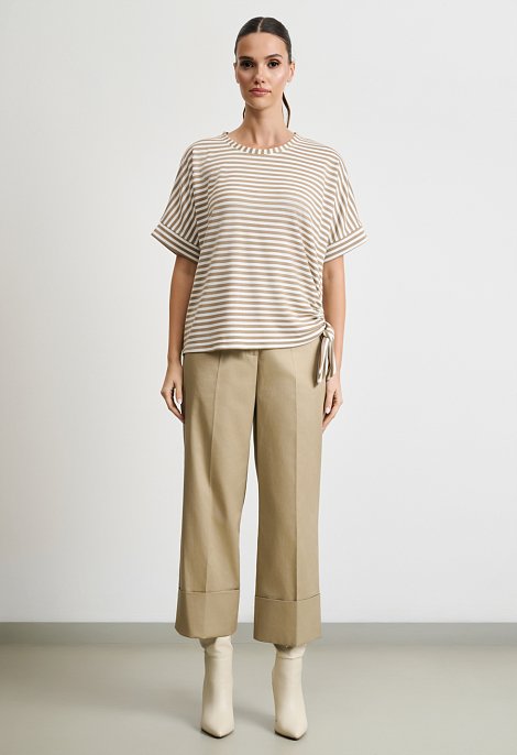 Striped blouse with side tie