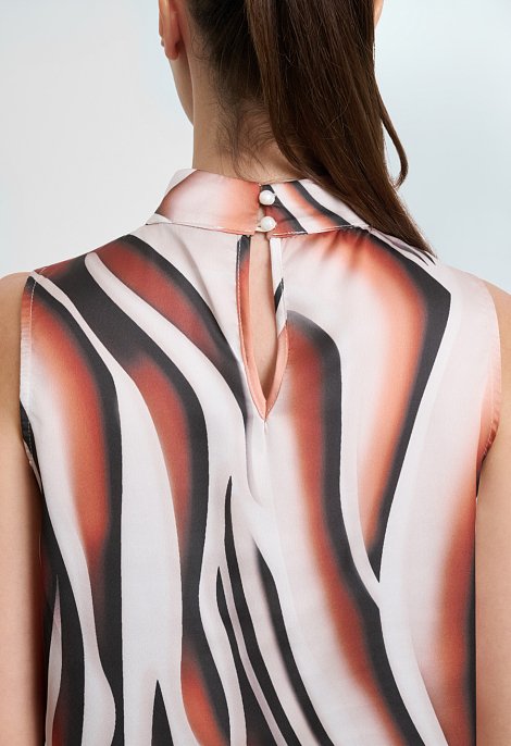Sleeveless top with abstract pattern