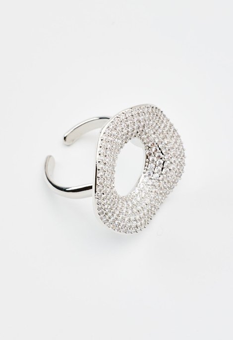 Round ring with rhinestones and an open center