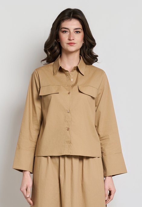 Beige set with a maxi skirt and shirt