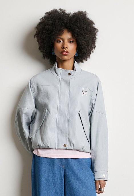 Cropped bomber μπουφάν