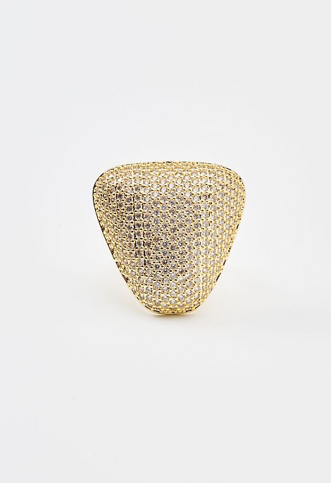 Triangle ring with rhinestone details