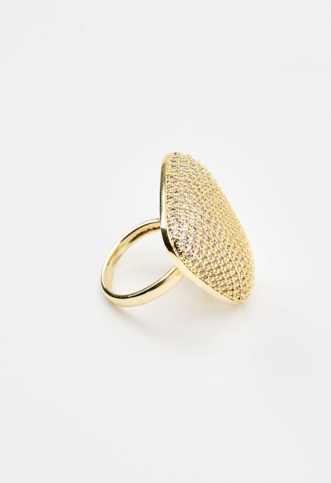 Triangle ring with rhinestone details
