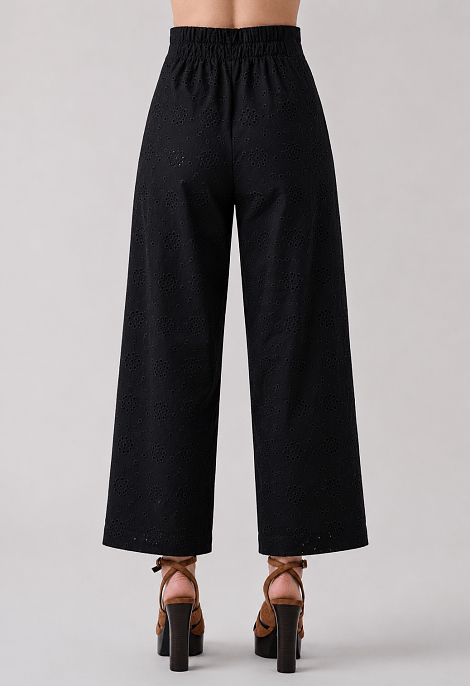 Broderie παντελόνα culotte ψηλόμεση