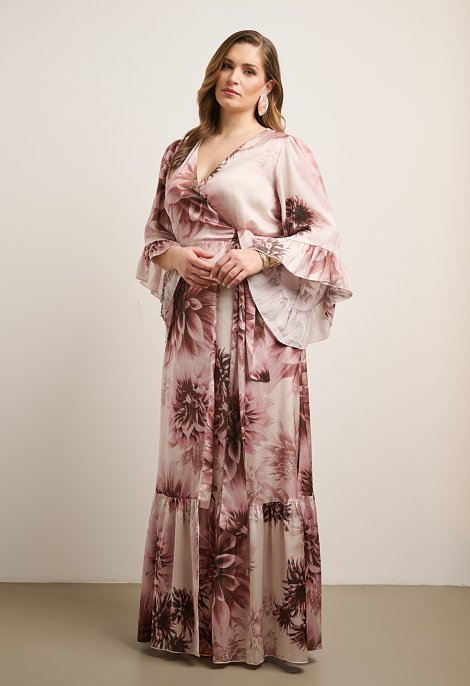 Printed wrap maxi dress