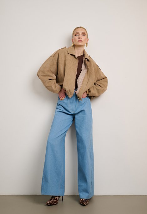 Suede bomber jacket
