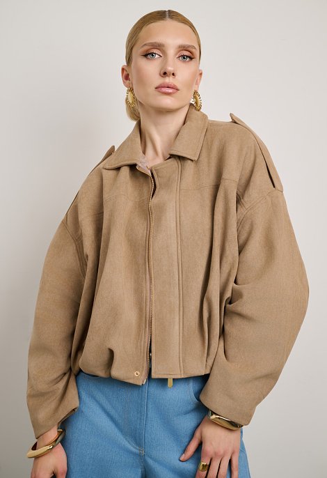 Suede bomber jacket
