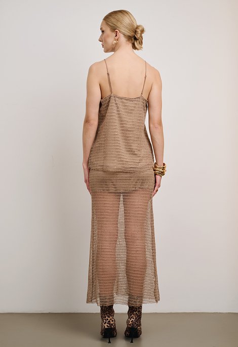 Knitted skirt with an openwork texture