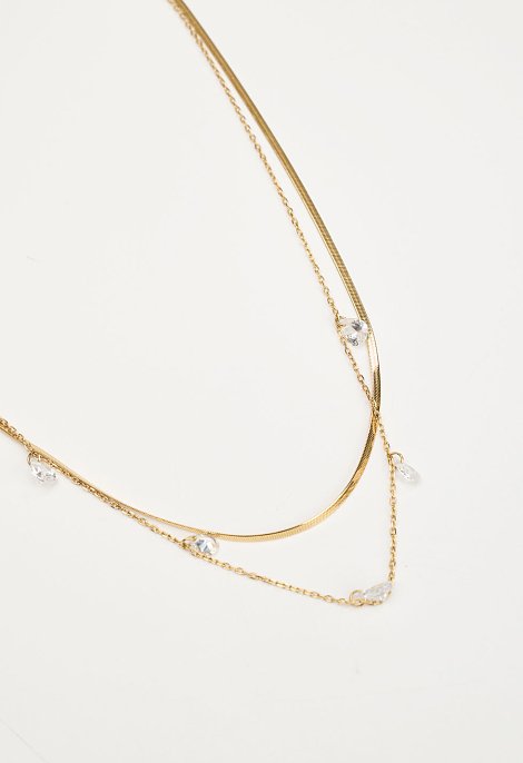 Double necklace with stones