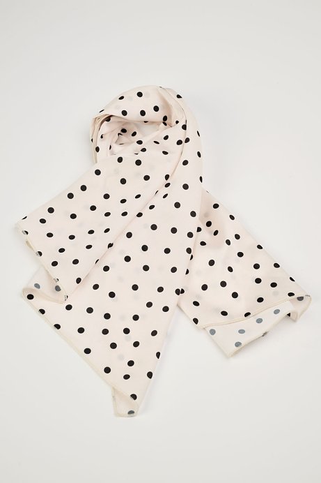 Polka dot satin scarf