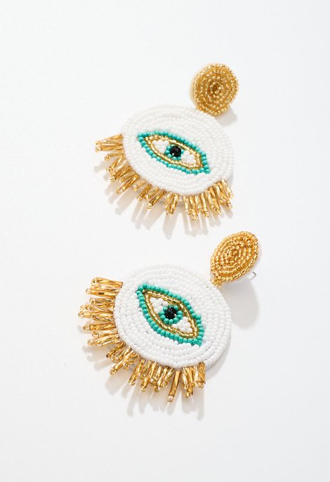 Evil eye earrings with beads