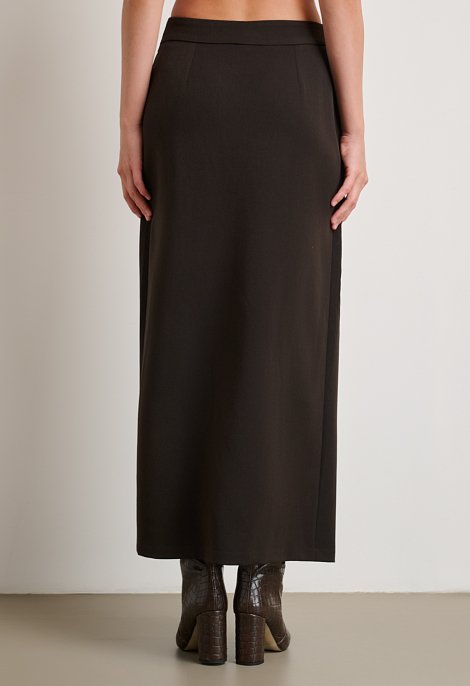 Midi wrap skirt with buckle detail