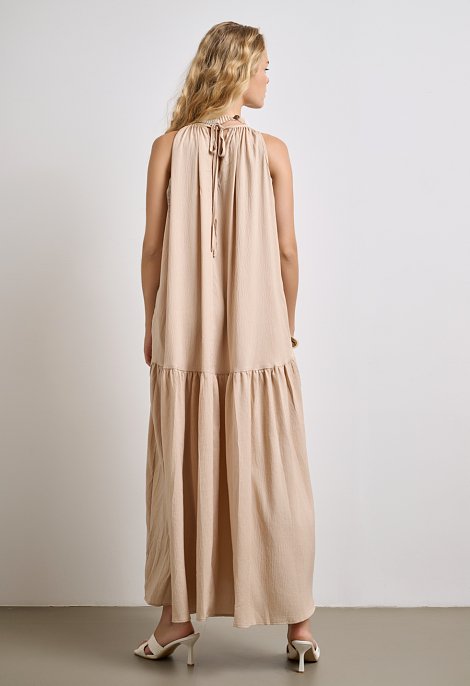 Flowy dress with halter neckline