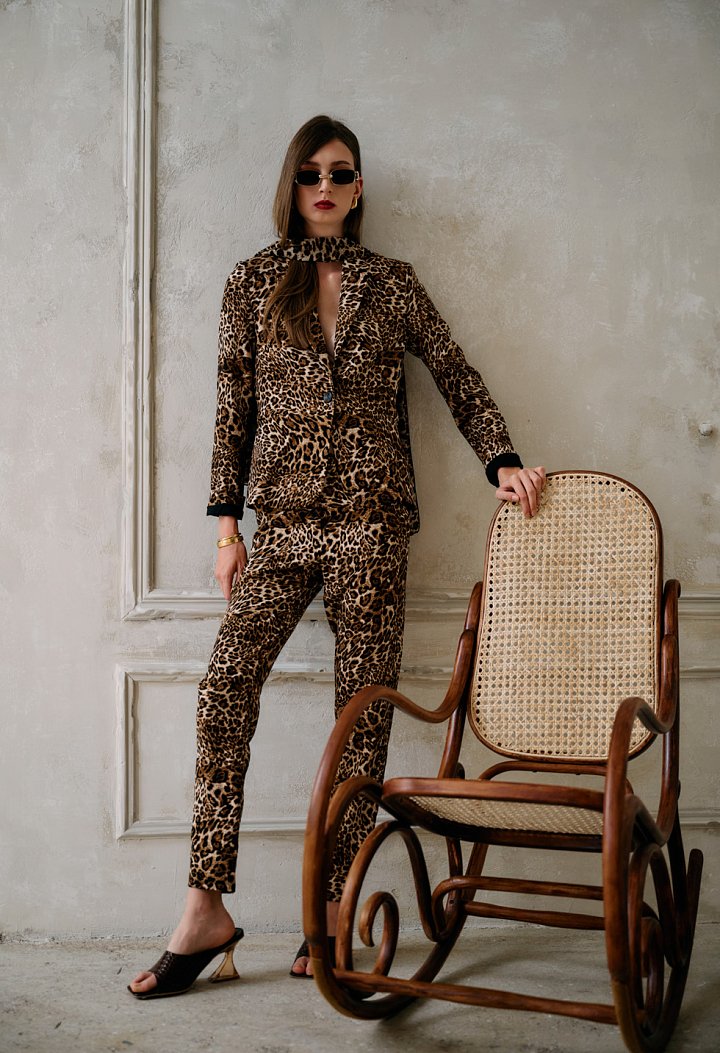 Animal print trousers
