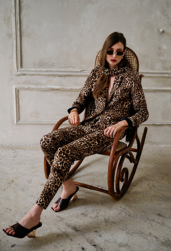 Animal print trousers
