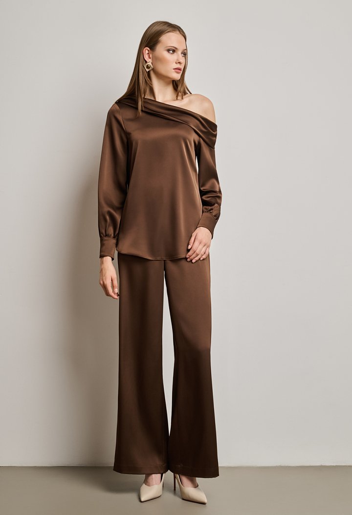 Satin palazzo trousers
