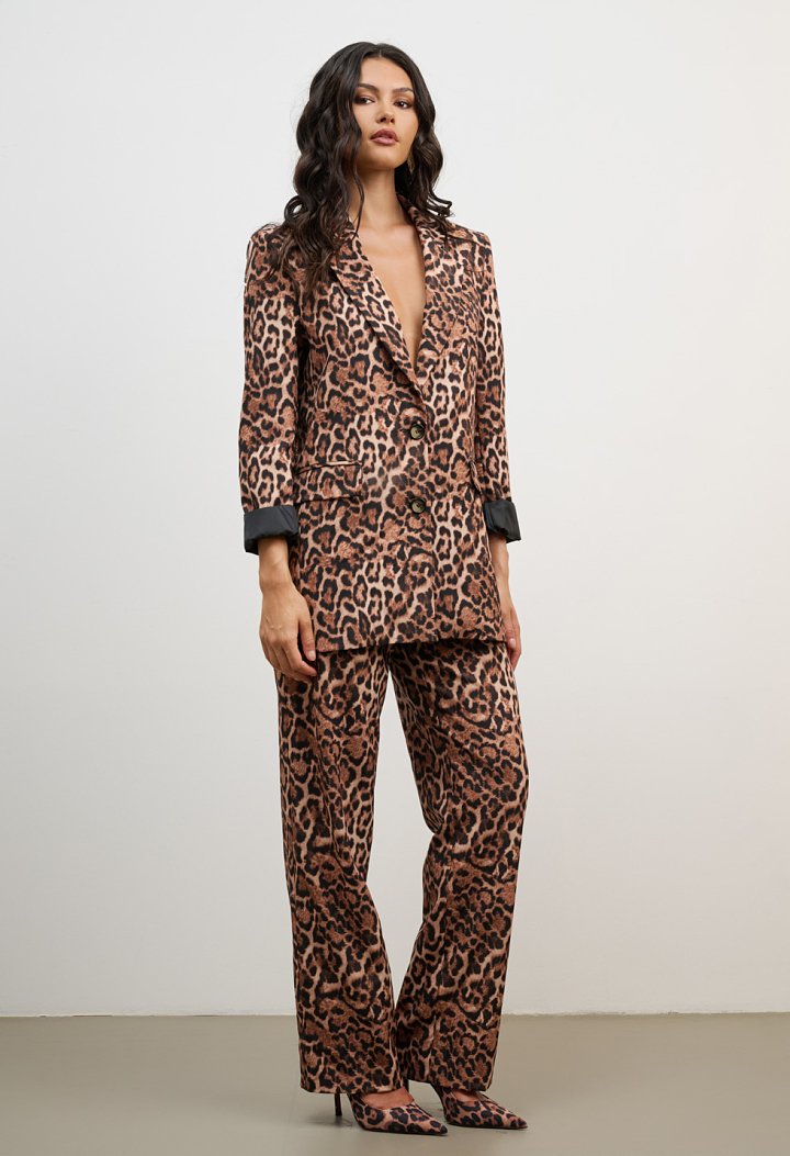Straight-leg leopard-print trousers