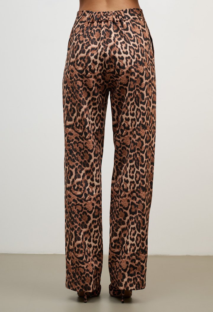 Straight-leg leopard-print trousers