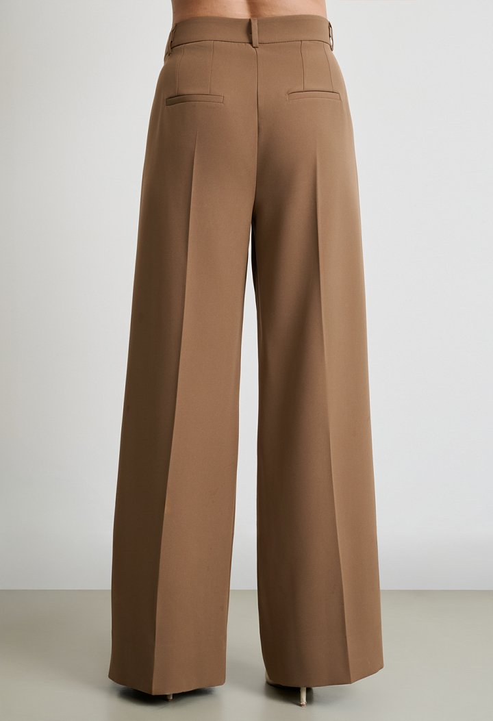 Pleated fabric trousers