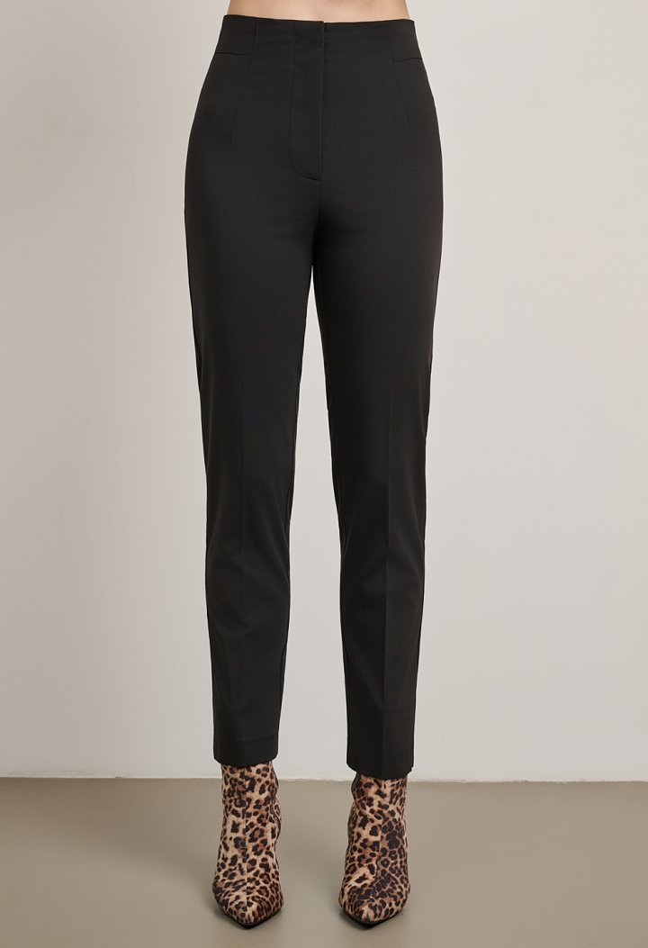 High-waisted cigarette trousers