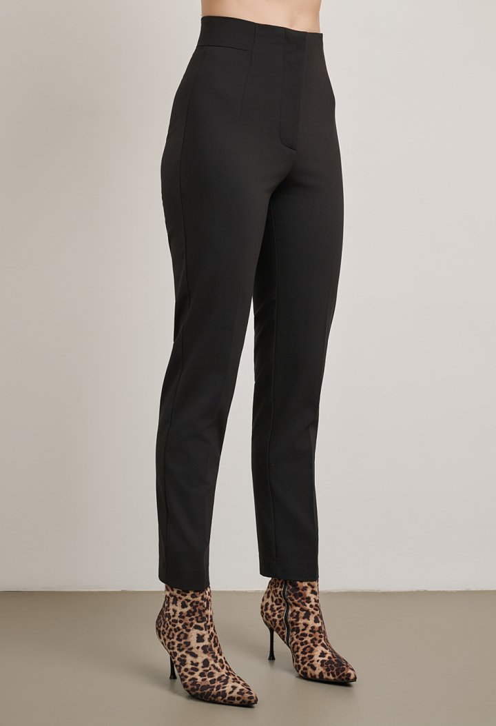 High-waisted cigarette trousers