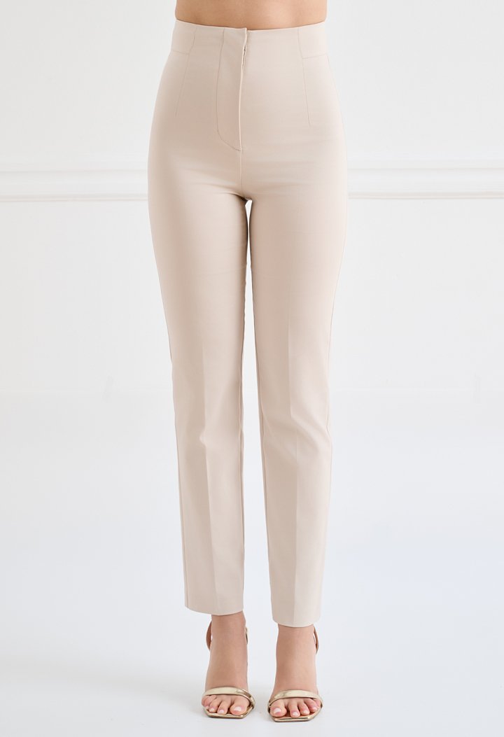 High-waisted cigarette trousers