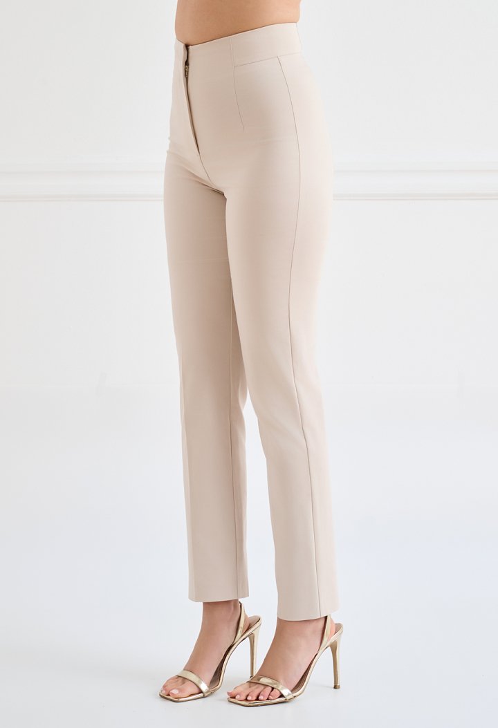 High-waisted cigarette trousers