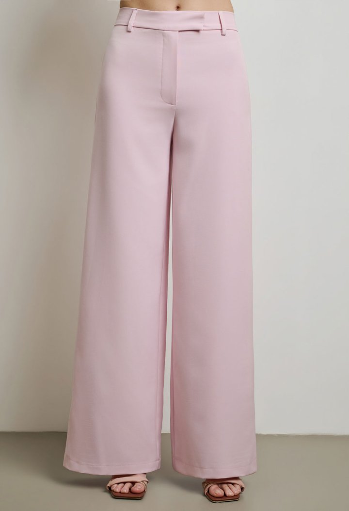High-waisted wide-leg trousers