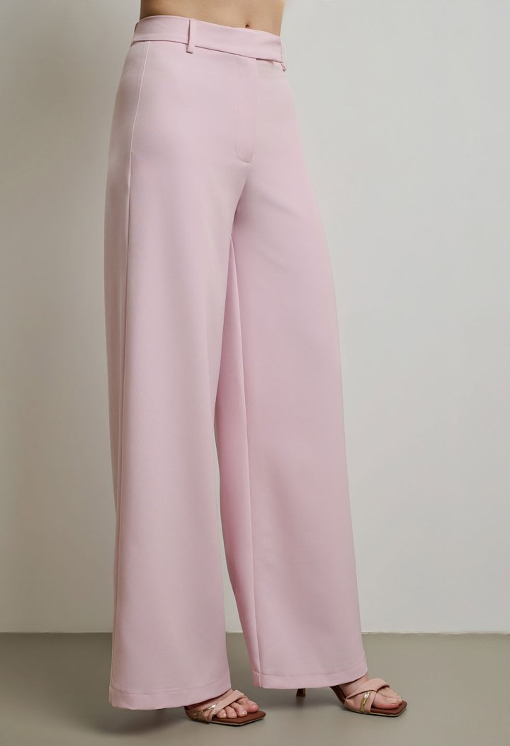 High-waisted wide-leg trousers