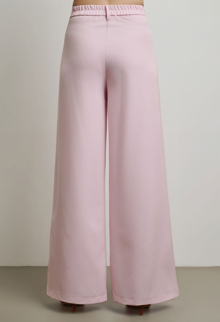 High-waisted wide-leg trousers