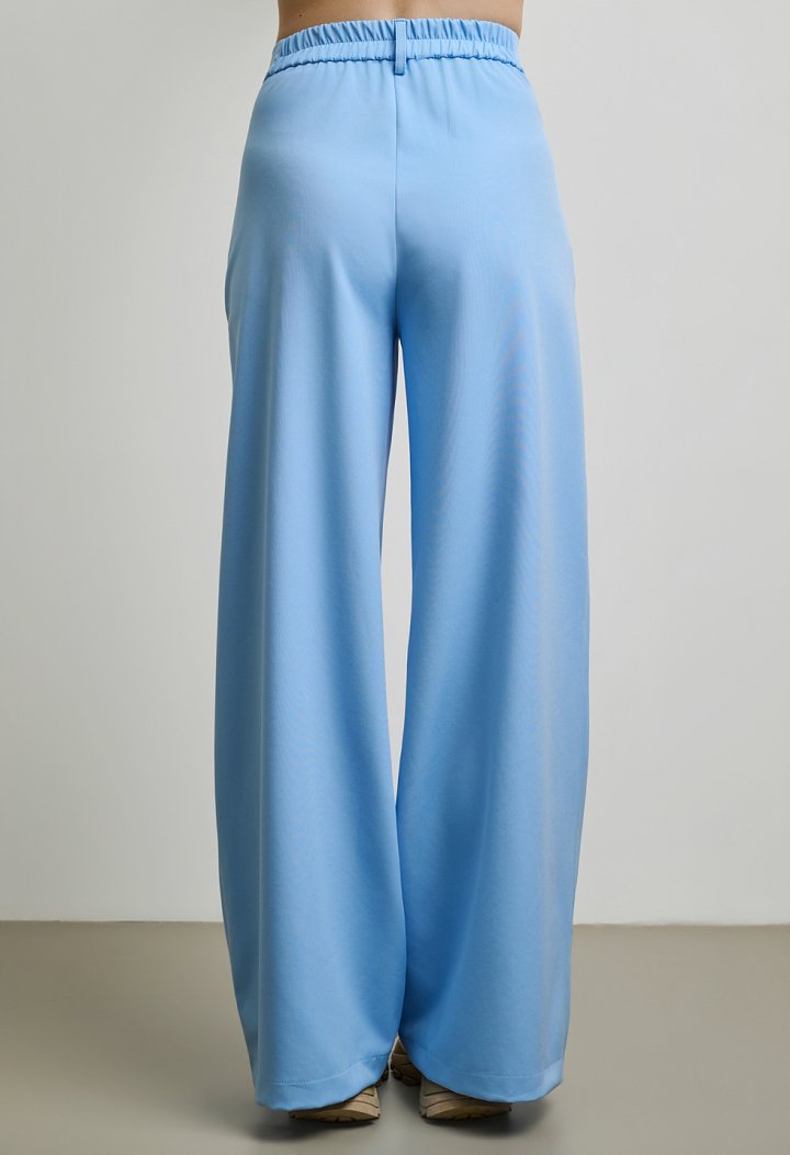 High-waisted wide-leg trousers