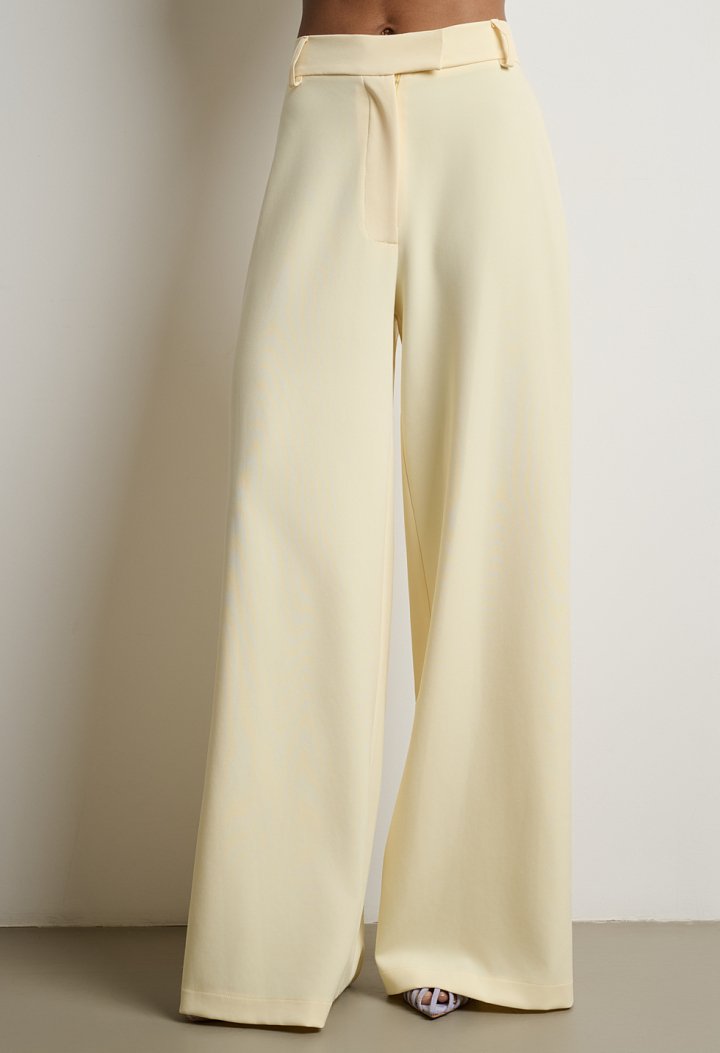 High-waisted wide-leg trousers