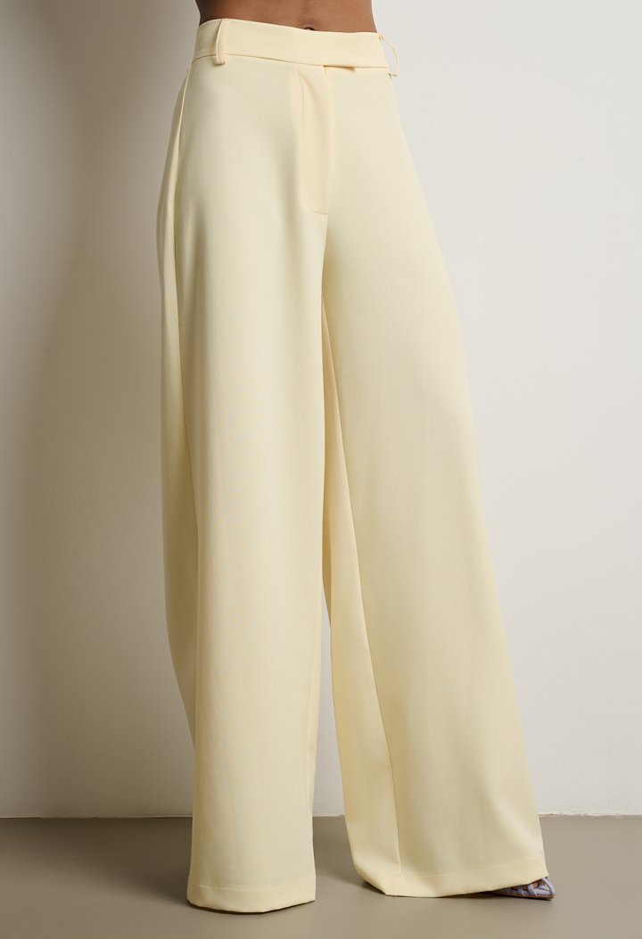 High-waisted wide-leg trousers