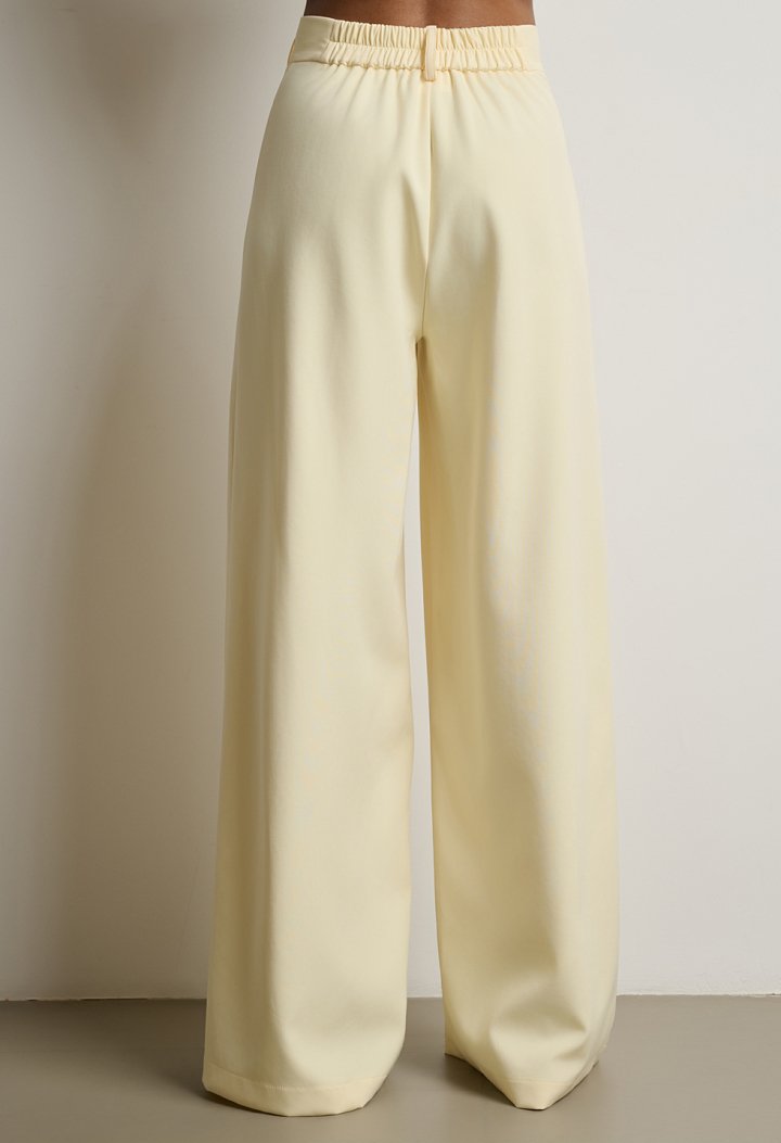 High-waisted wide-leg trousers