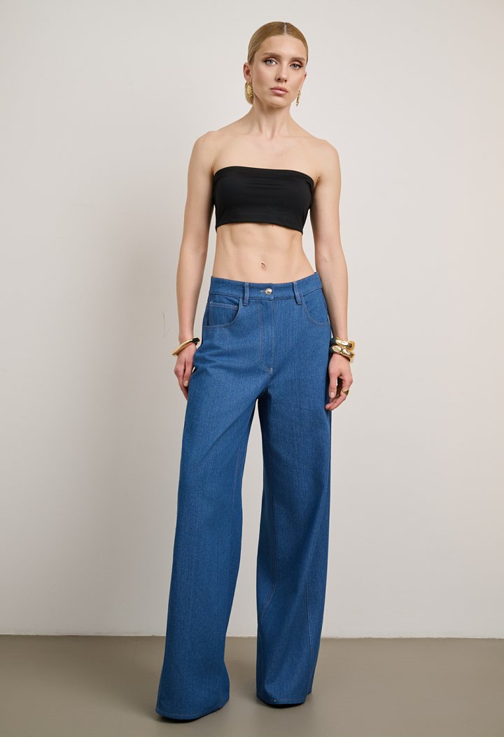 Τζιν παντελόνι ψηλόμεσο wide leg