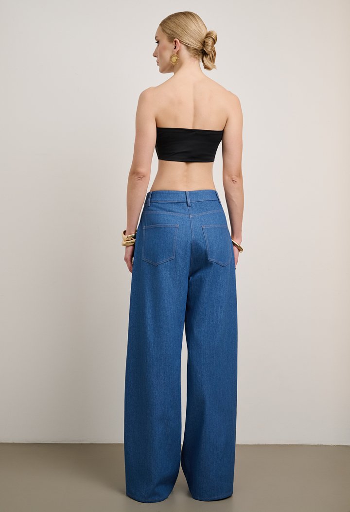 Τζιν παντελόνι ψηλόμεσο wide leg