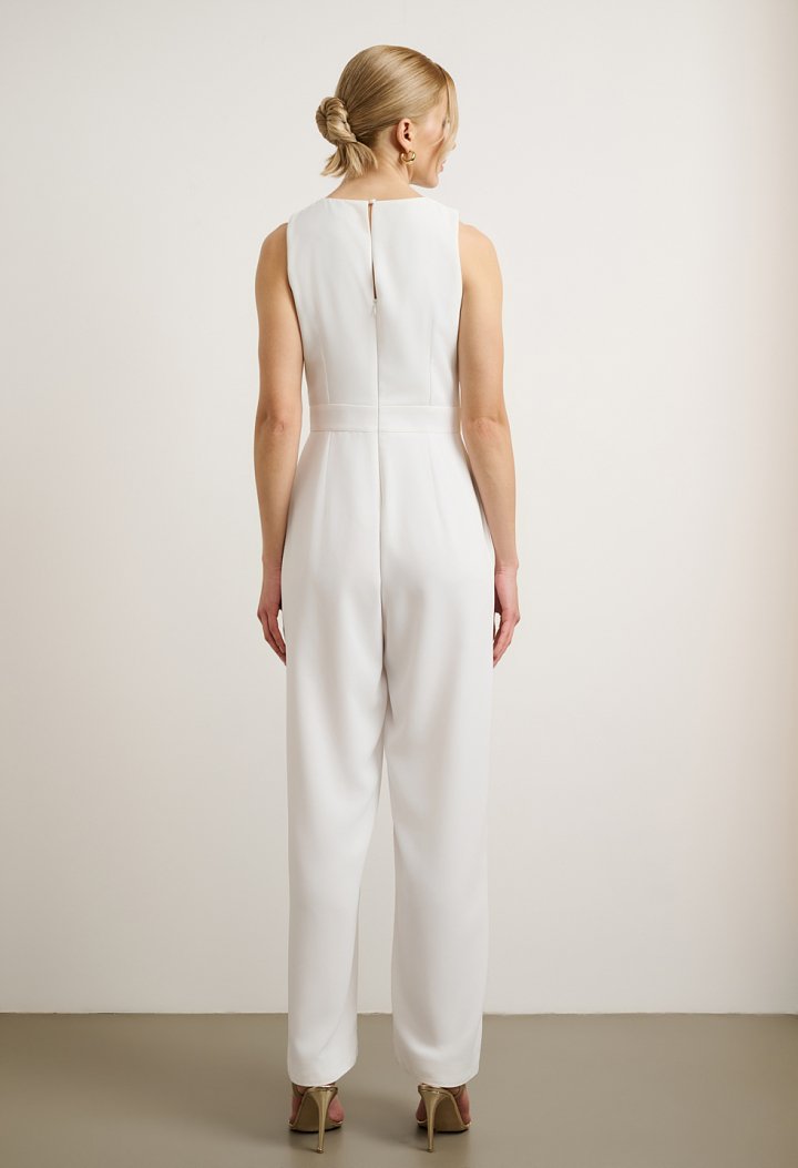 Floral-shoulder jumpsuit