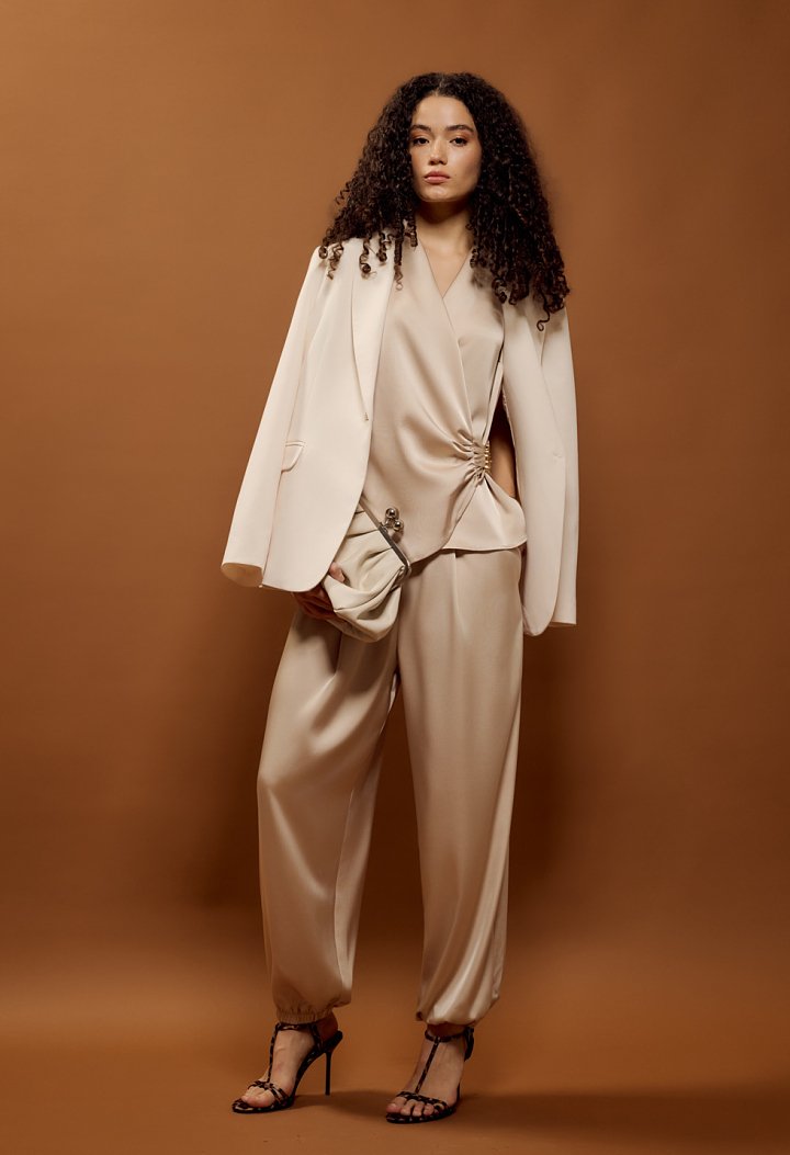 Satin jogger trousers
