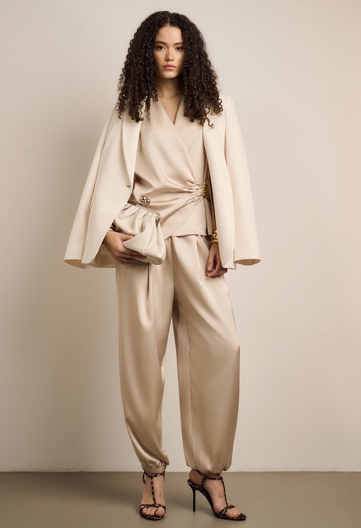 Satin jogger trousers