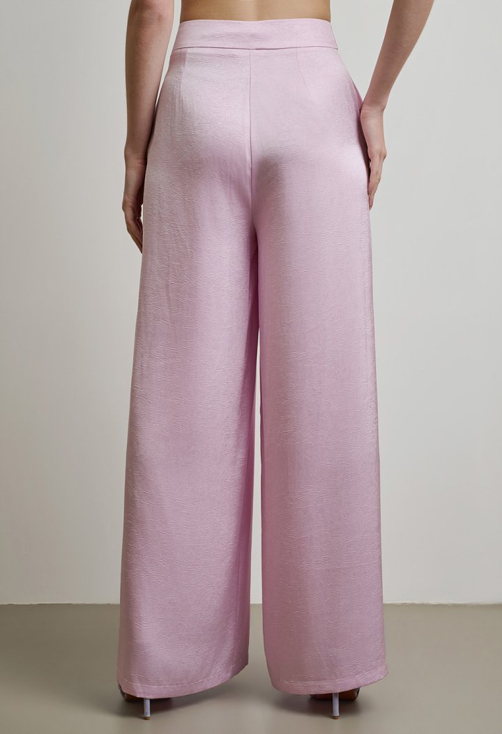 High-waisted wide-leg trousers
