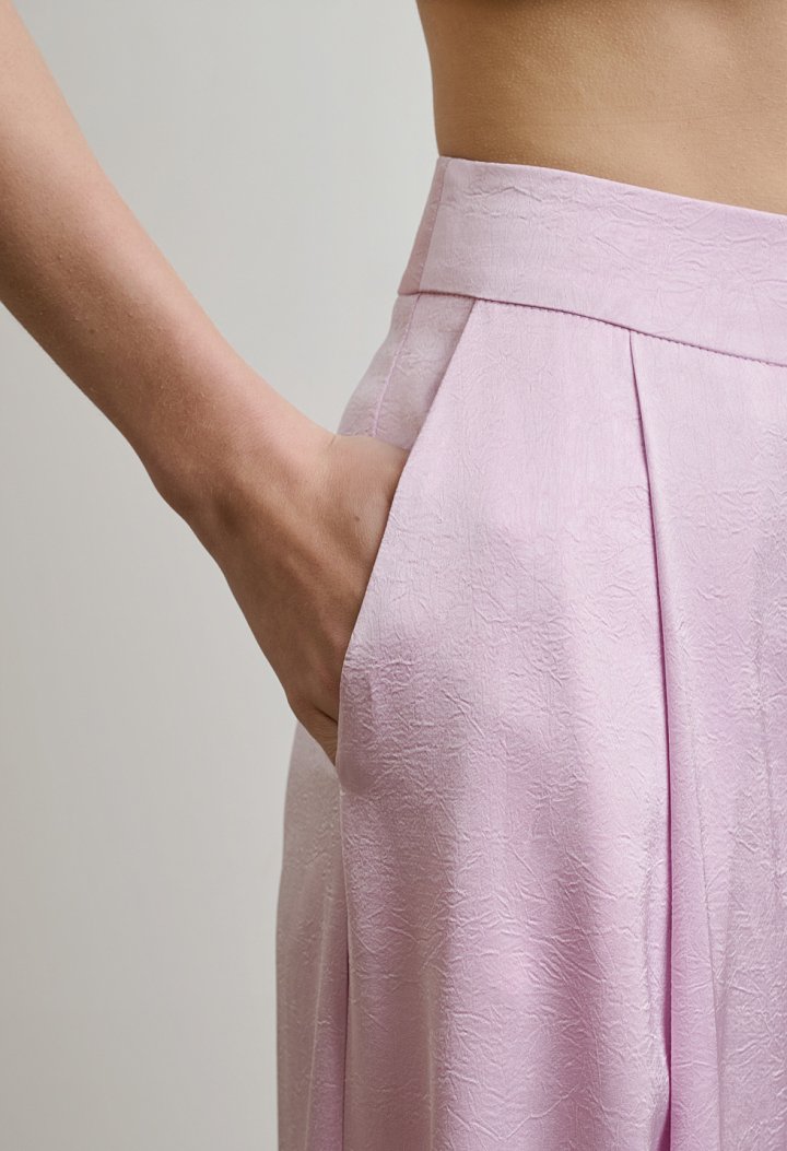 High-waisted wide-leg trousers