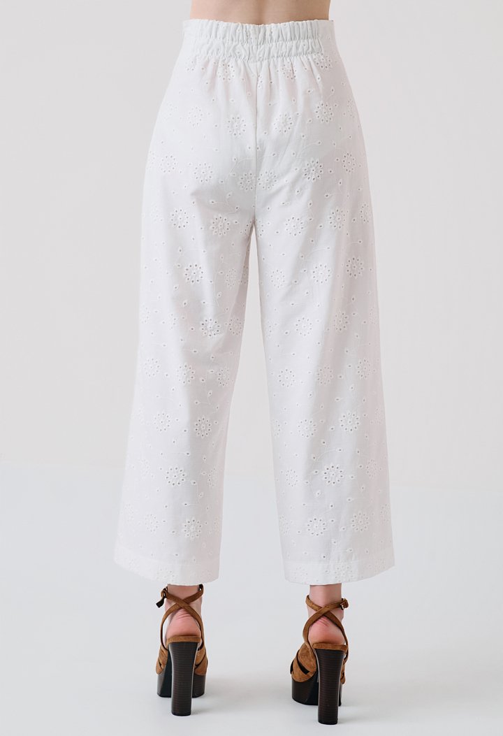 Broderie παντελόνα culotte ψηλόμεση