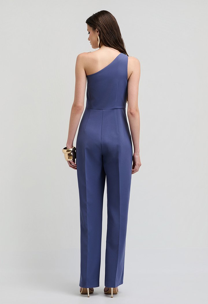 Ολόσωμη φόρμα one shoulder με μεταλλική αγκράφα