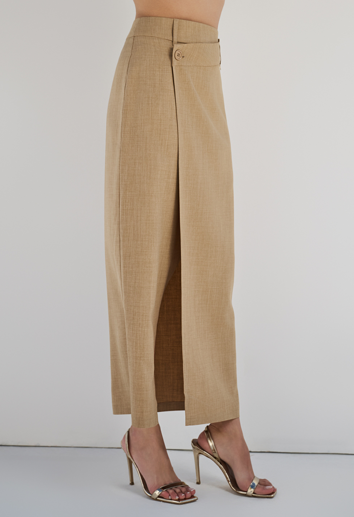 High-waisted wrap skirt