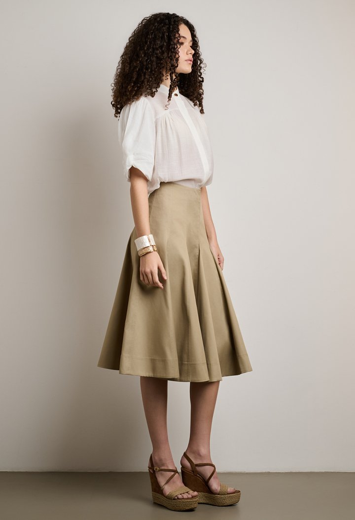 High-waisted midi skirt
