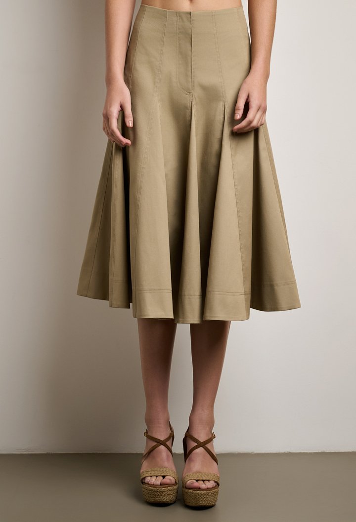 High-waisted midi skirt