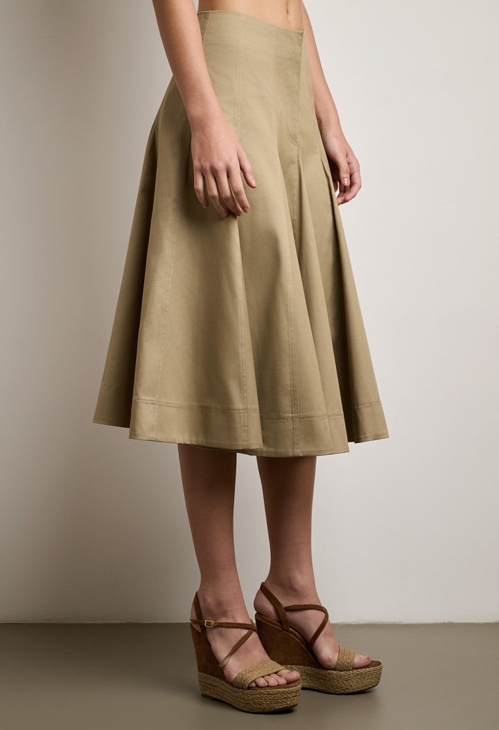 High-waisted midi skirt