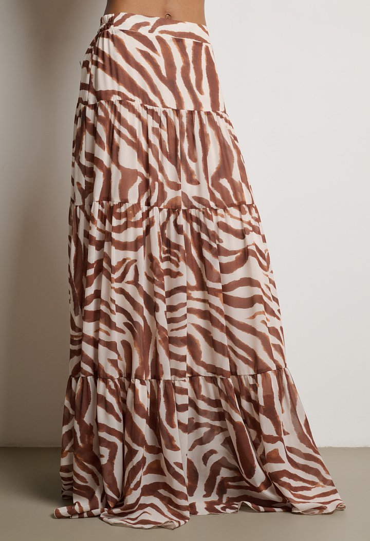 Maxi skirt with zebra print
