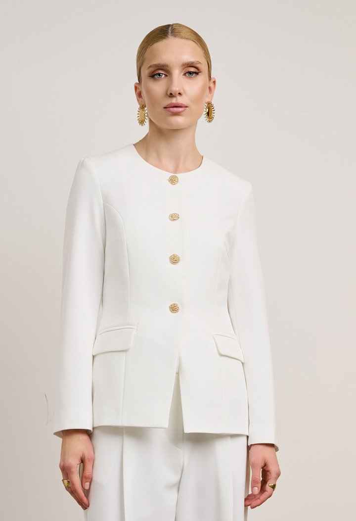 Blazer with gold buttons
