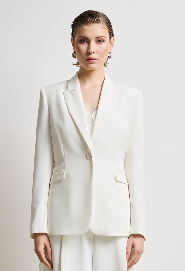 Fabric blazer with lapel